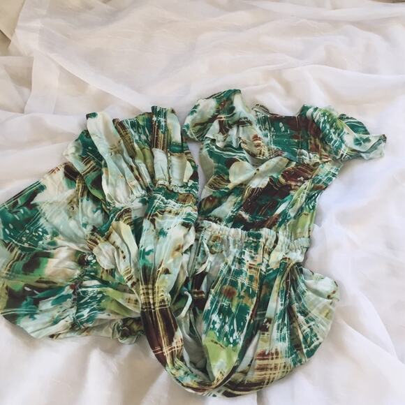 As U Wish ruffled green maxi dress, small - Picture 3 of 4